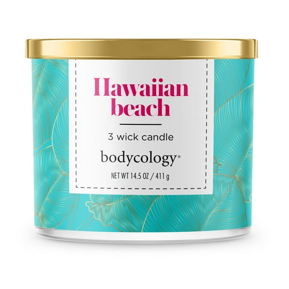 Bodycology 3-Wick Soy Candle, Hawaiian Beach, 14 oz