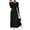 Black, variant on 2025 Women's Fashion Trendy Fall Long Sleeve Dresses Ruched Flowy Elegant Modest Solid Color Casual Beach Maxi Dress With Pockets