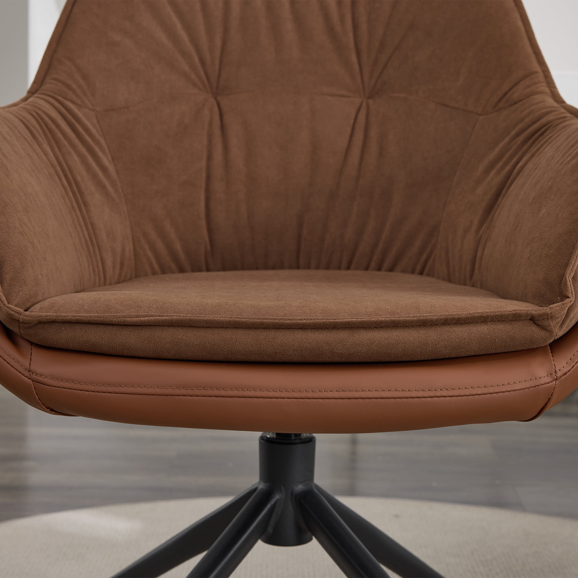 Noble House Home Office Chair,Faux Leather Armchair,Brown