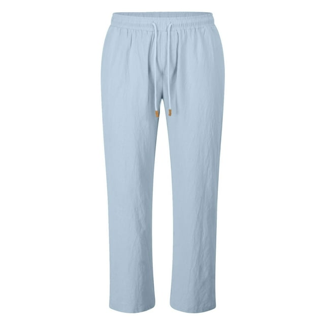 WEAIXIMIUNG Mens Plaid Pj Pants Men's Casual and Linen Drawstring Pants