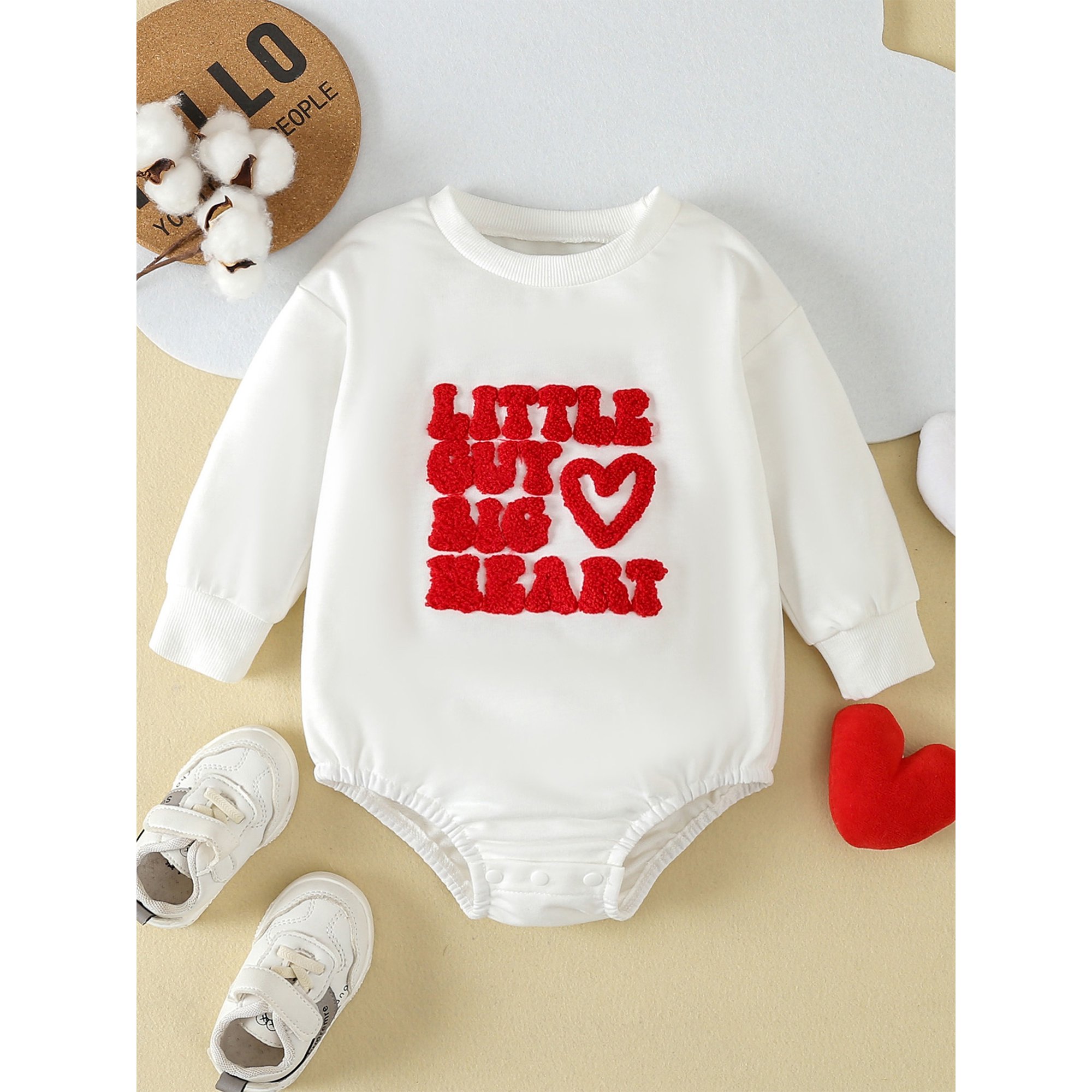 Barboteuse Bébé Manches Longues - Body Imprimé Lettres - Automne/Hiver - 0-24 Mois - Cadeau Naissance