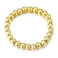 thumbnail image 3 of 7-11" 6/8/10mm Men/Women'​s Handmade Silver Gold Beads Stainless steel Bracelet, 3 of 3