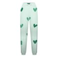 thumbnail image 5 of miqiqism Clearance High Waist Elastic Pant Women Heart Sweatpant Trendy Drawstring Cinch Bottom, Fashion Lightweight Trouser Workout Athletic Clothing Valentines Day Outfit,01_Green,Large, 5 of 5