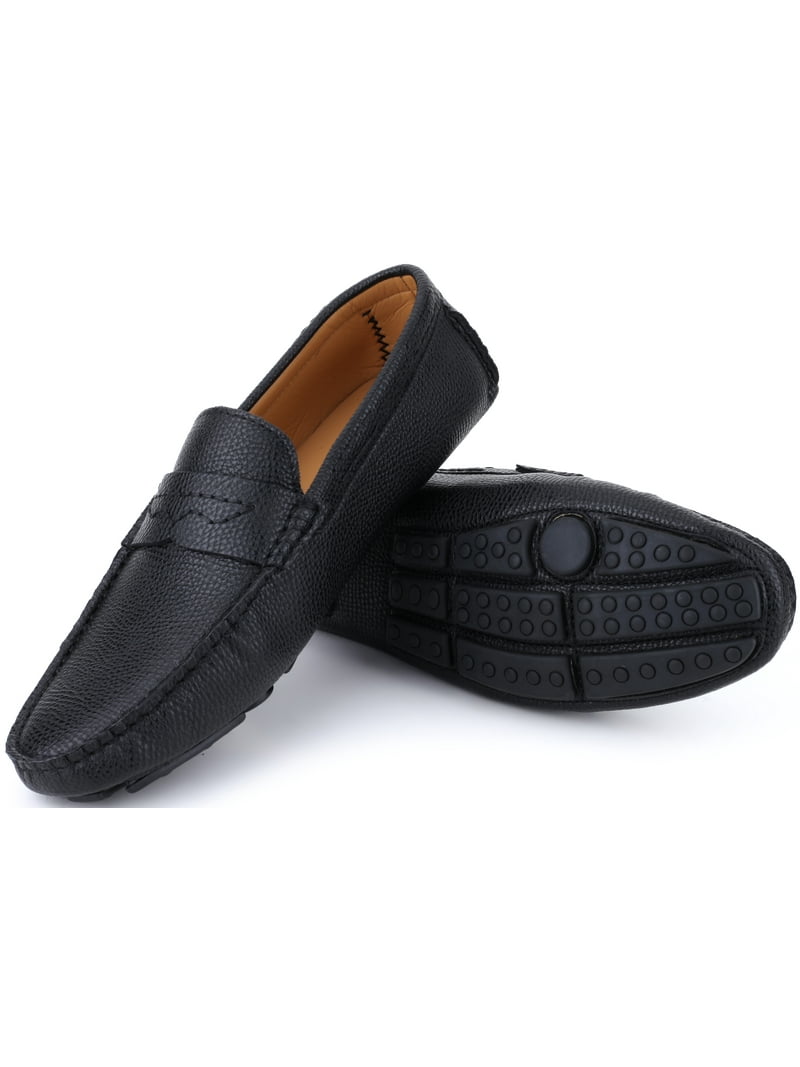 ingen forbindelse klassisk Transistor mio marino mens loafers - italian dress casual loafers for men - slip-on  driving shoes - in gift shoe bag - suave leather penny loafer - black -  size us-7d(m) | uk-6.5 | eu-40 - Walmart.com