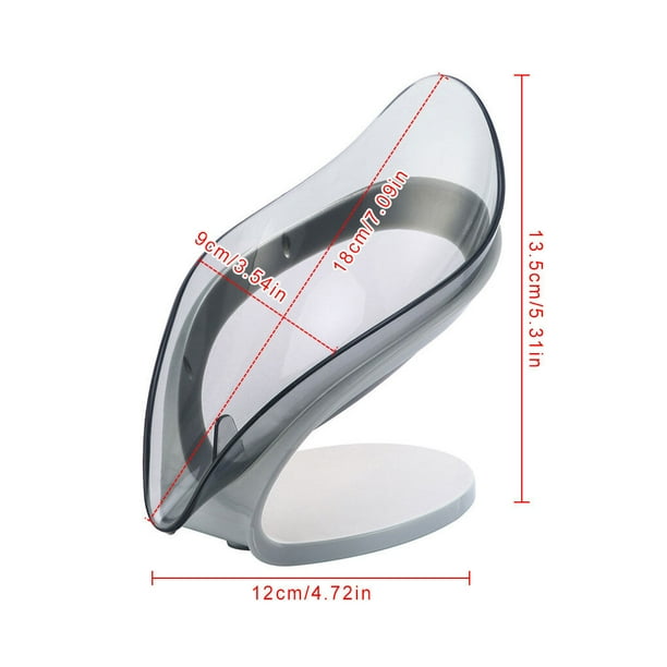 Wosthever Soporte en forma de hoja, herramienta de limpieza de esponja, soporte de escurridor, drenaje de esponja de cocina Juegos de accesorios de baño gris