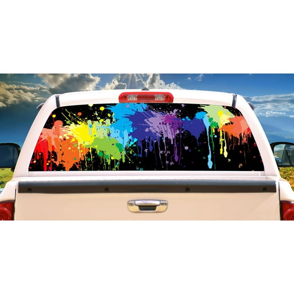 SPLAT Rear Window Graphic back truck decal suv view thru vinyl