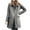 Gray, variant on Women's Single Breasted Pea Coat Lapel Collar Winter Jackets Wool Blend Overcoat with Pockets S