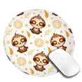 thumbnail image 2 of Disketp Sloth Yoga Small Mouse Pad 7.9x7.9 Inches,Washable Round Mousepad For Office Laptop Computer,Non-Slip Rubber Base Mouse Pads For Wireless Mouse, 2 of 9