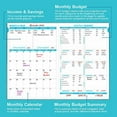 thumbnail image 2 of Budget Planner - Undated Expense Tracker Notebook. 2023-2024 Budgeting Book for 12 Months, Finance Planner, Start Anytime, 5.8" x 8.3", Blue, 2 of 3