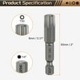 thumbnail image 2 of Uxcell 5pcs T50 Torx Head Screwdriver Bit 1/4" Hex Shank 2" (50mm) Long Magnetic No Hole Tip 6 Point Star Screw Driver, 2 of 7
