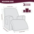 thumbnail image 6 of AuraLane Recliner Chair Cover with Storage Pockets,Stretchable Striped Slipcover for 1-Seater Chairs, 6 of 8