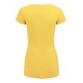thumbnail image 3 of Made by Johnny Women's Basic Fitted Short Sleeve V-Neck T Shirt L LEMON, 3 of 6