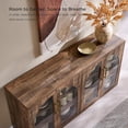 thumbnail image 5 of Glass Arched Door Sideboard Buffet Cabinet, Accent Cabinet with Adjustable Shelf, Wood Modular Credenza Storage Cabinet for Dining Room, Living Room, Entryway, Rustic Brown, 5 of 8