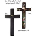thumbnail image 3 of Urbalabs Western 18 Inch Wall Cross Brown With Horses and Roses Distressed Wall Hanging Cross Country Wall Decor Room Decoration Office Church Home (Horses and Roses), 3 of 7
