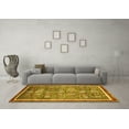 thumbnail image 3 of Ahgly Company Machine Washable Indoor Square Oriental Yellow Modern Area Rugs, 4' Square, 3 of 4