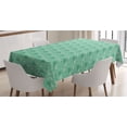 thumbnail image 1 of Umbrella Tablecloth, Wet Autumn Weather in September Theme Doodle Clouds Heavy Rainfall, Rectangle Satin Table Cover Accent for Dining Room and Kitchen, 60" X 84", Pale Green Sea Green, by Ambesonne, 1 of 2