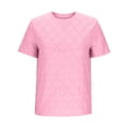 thumbnail image 5 of Liquidation! Hauts Grande Taille pour Femmes, Blouse à Manches Courtes d'Été pour Femmes, Haut Décontracté Uni à Col Rond et Manches Courtes pour Femmes, 5 of 5