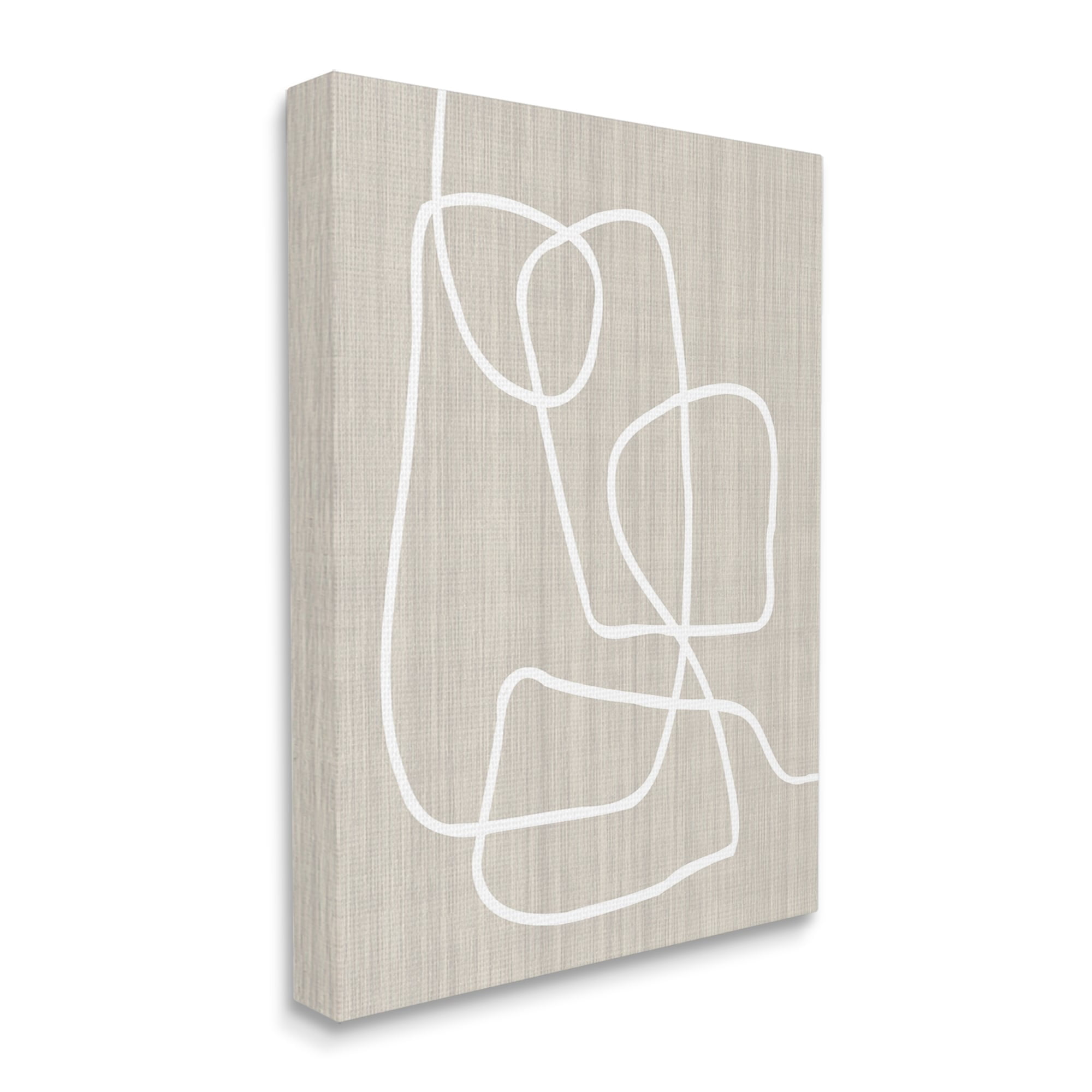 Stupell Industries Minimal White Line Beige Grain Pattern Modern Canvas Wall Art, 30 x 40, Design by Alpenglow Workshop