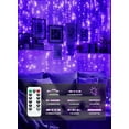 thumbnail image 5 of Ahot  300 LED Purple Fairy Curtain Lights, 9.8ft x 9.8ft Curtain String Lights, USB Plug in 8 Lighting Modes LED Christmas String Hanging Lights with Remote for Bedroom Indoor Outdoor Weddings, 5 of 14