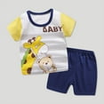thumbnail image 3 of XFHLMJFF Soft Girls Boys Summer Outfit Back to School Cartoon Printed Short Sleeved Tops Shorts 2Pc Children Suit Clothing Set, 3 of 3
