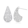 thumbnail image 1 of Pendientes tipo argolla SWEETV de plata gruesa para mujer con circonita cúbica, 1 of 6