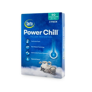 Serta Power Chill Cooling Zippered Pillow Protector, 2 Pack