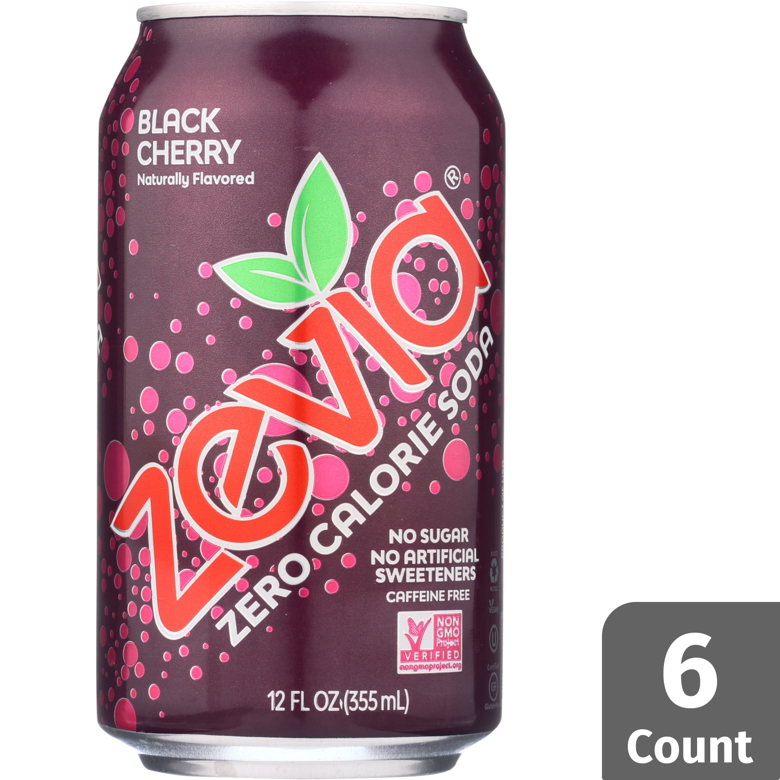 Zevia Black Cherry Zero Calorie Soda 6 Count Walmart Com Walmart Com