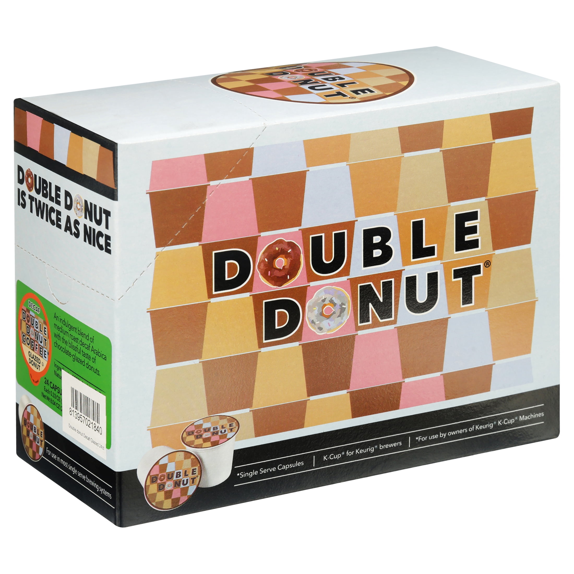 Double Donut Coffee Decaf Glazed Donut Flavored
