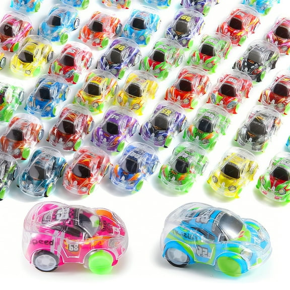 Allhall 50 Pcs Mini Pull Back Cars Set, Pull Back Racing Vehicles for Toddlers, Bulk Toys Party Favors Treasure Box, Classroom Prizes, Pinata Fillers, Goodie Bag Stuffers for Boys Girls