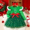 thumbnail image 2 of Wuxian Christmas Children Kids Girls Teenagers Outfits Sets Long Sleeve Princess Dress Green Outfits Sets Stylish Dailywear For Toddler, 2 of 8