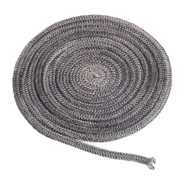 Junta de estufa de leña Uxcell 1/4" x 118", cuerda de sellado de alta resistencia a la temperatura de tipo redondo de fibra de grafito, negra