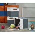 thumbnail image 1 of DECOMOMO 3-Pack Stackable Foldable Cube Storage Bin W/ Lids | Rugged Canvas Fabric Container with PU Handles, 1 of 9