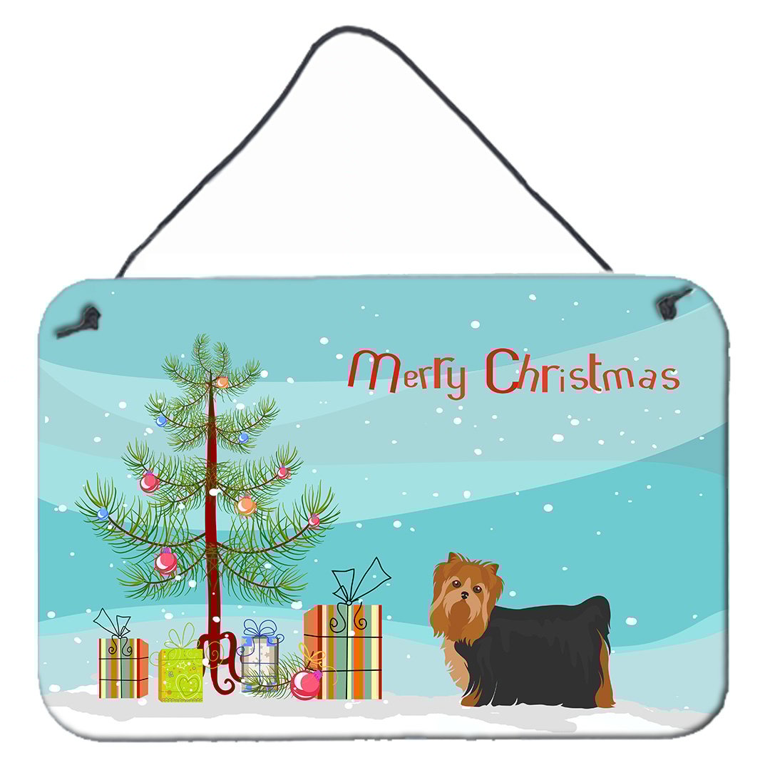 Carolines Treasures CK3490DS812 Yorkshire Terrier Christmas Tree Wall or Door Hanging Prints 8x12 multicolor