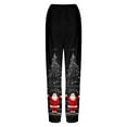 thumbnail image 5 of Fiaer Christmas Sweatpants Women Santa Printed Trendy Lace up Xmas Pants Plus Size Loose Fit Comfy Holiday Trousers with Pocket Black L, 5 of 5