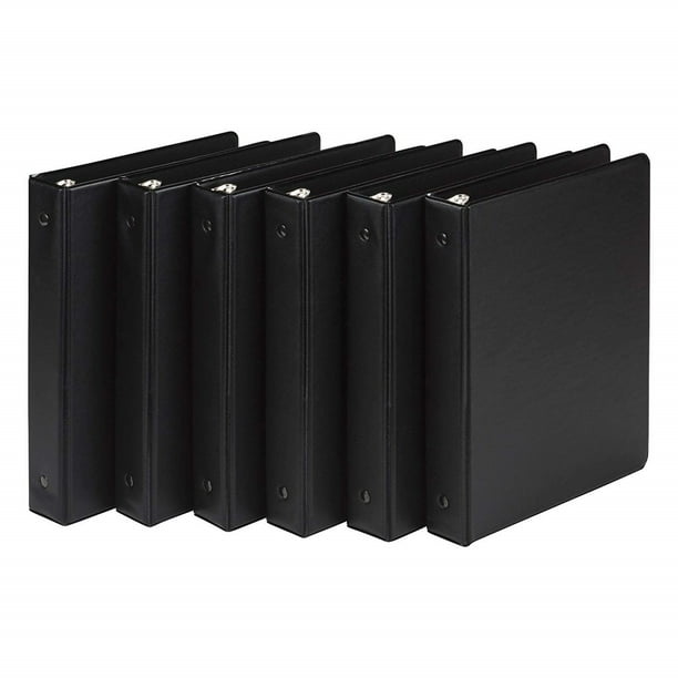 Samsill MP32300 3 Ring Mini Storage Binders, 1 Inch Round Ring Black