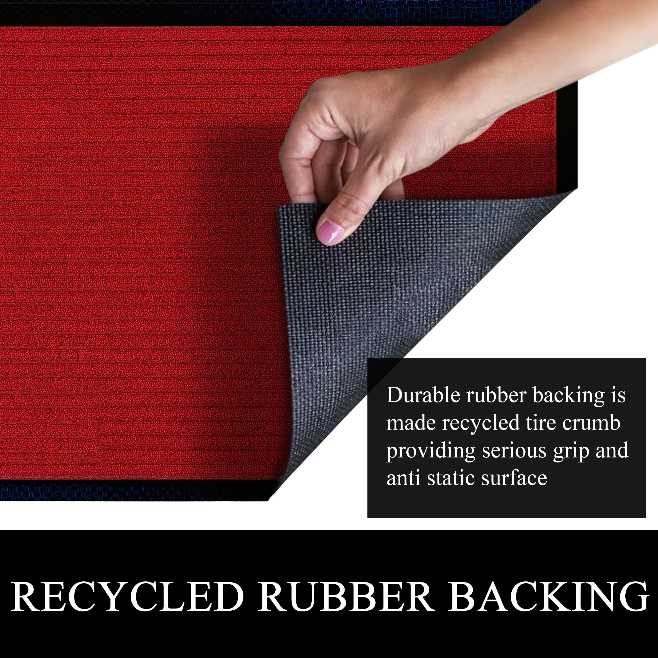A1HC Indoor Outdoor Mat, Front and Back Entrance Welcome Mats, Large Front Door Patio Mats 36X60 Inches, Non-Slip Easy Clean Entrance Washable Large Size Doormats, Red