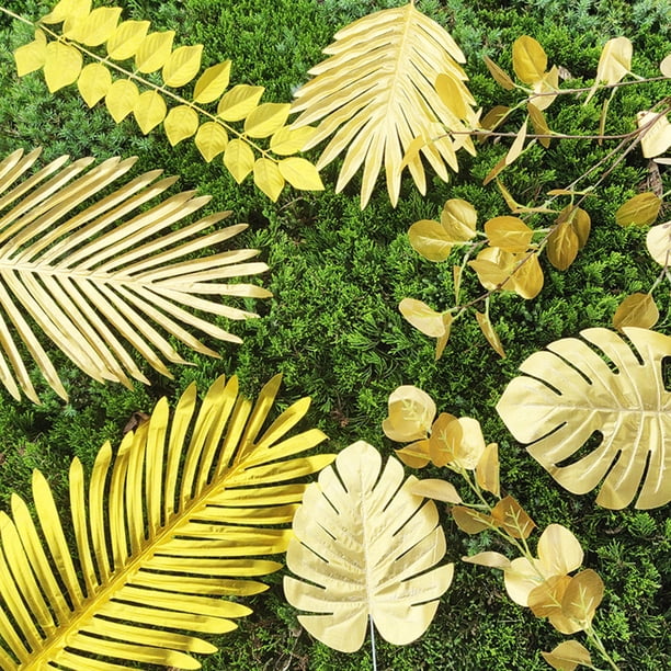 Gwong Decoración hogareña 1/5/10pcs Planta de hoja artificial Hojas de Monstera para la fiesta de la fiesta de la fiesta de la fiesta de la fiesta Gwong 21052650