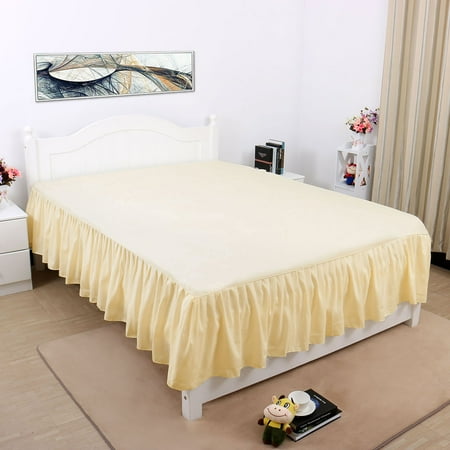 Bed Skirt Solid Polyester Bed Dust Ruffle 3 Sided Coverage ...