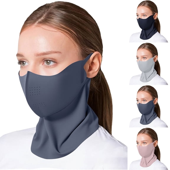 HuangHuanChen UV Sun Protection Face Cover Neck Gaiter Scarf Breathable Cooling Summer Reusable UV Face Mask For Outdoor Activities Hiking Cycling Sports Grey Summer Sales Under $1