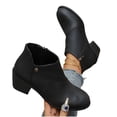 thumbnail image 5 of Taqqpue Women's Ankle Boots Round Toe Side Zipper Low Heel Comfortable Short Casual Dress Booties for Women Size 5.5-9.5 Fashion Dress Shoes Fall Winter Footwear Casual Walking Daily, 5 of 10