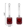 thumbnail image 3 of Sterling Silver with Natural Garnet Dangle Earrings, 3 of 5