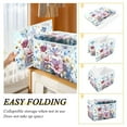 thumbnail image 4 of Purple and Blue Flowers Watercolor Large Storage Bins with Linen Collapsible Lid Storage Box 16.7 x 12.6 x 11.8in, 4 of 7