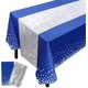 thumbnail image 1 of Mantel azul marino JAMW con lentejuelas plateadas 12x108 pulgadas y manteles de plástico 54x108 pulgadas, 1 of 5
