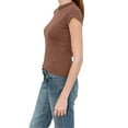 thumbnail image 2 of Women's Y2K Slim Fit T-shirt Short Sleeve Round Neck Short Going Out Crop Tops Basic Tee, 2 of 4