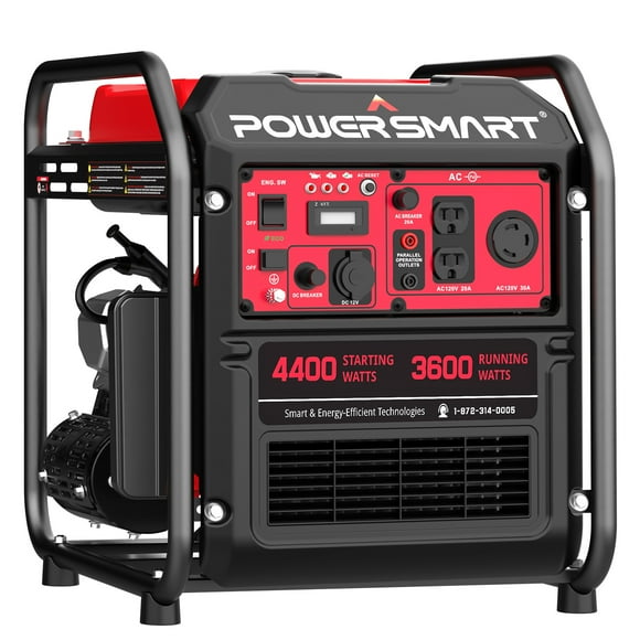 PowerSmart 4400-Watt Portable Generator, Gas Powered Open Frame Inverter Generator, EPA Compliant