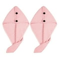 thumbnail image 1 of Toalla de secado rápido para cabello, paquete de 2 turbantes absorbentes de secado rápido para secar cabello rizado y largo, 1 of 5