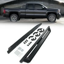 EGOESWELL ICF011921154 Left & Right Running Boards for Double Cab, Carbon Steel, Black, Powder-Coated Finish