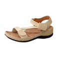 thumbnail image 3 of IWRICH Orthopedic Wedge Sandals for Women Dressy Summer Comfortable Walking Wide Width Sandals Arch Support Ankle Strap Sport Open Toe Platform Footwear Khaki 9.5, 3 of 9