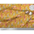 thumbnail image 3 of Soimoi Gold Rayon Fabric Artistic Feather Print Sewing Fabric Yard 56 Inch Wide, 3 of 3