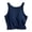 Blue, variant on Women Tank Tops with Built In Bras Sleeveless Racerback Casual Basic Ribbed Shirts High Neck Slim Fit Tops